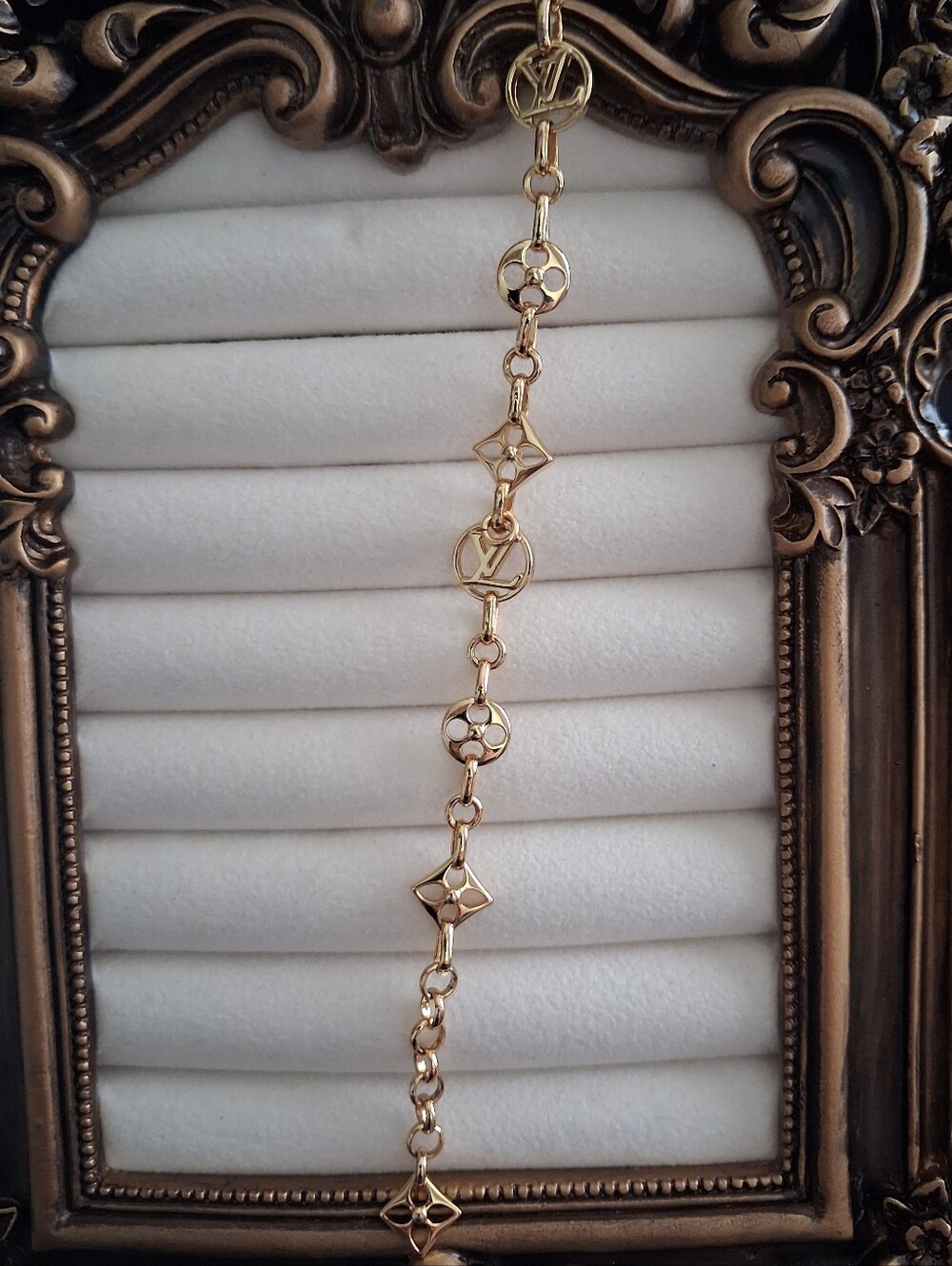 Gold-Tone Designer Logo Link Bracelet